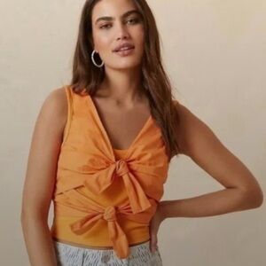 Anthropologie Sunday in Brooklyn Bow Tank Mango S Small Sleeveless Tank